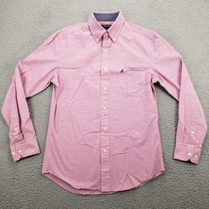 Nautica Shirt Mens 14.5 32/33 Pink Button‎ Down Active Fit Classiccore Pocket